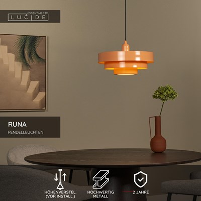Lucide RUNA - Pendelleuchten - Ø 35 cm - 1xE27 - Rosa | Essential